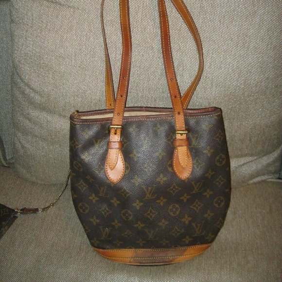 ❤️LOUIS VUITTON Petit Bucket Purse +Posh Toilette / Pochette - Picture 2 of 12